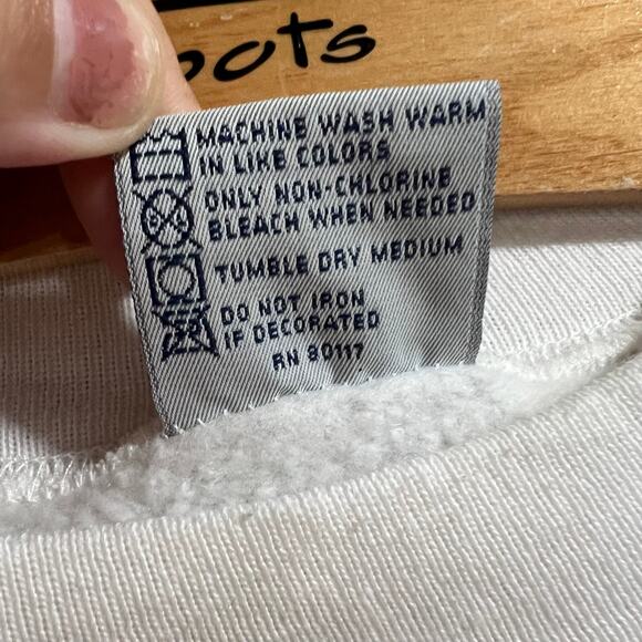 Vintage Patriotic Eagle Support Our Troops White Sweatshirt Size XL - Picture 5 of 6